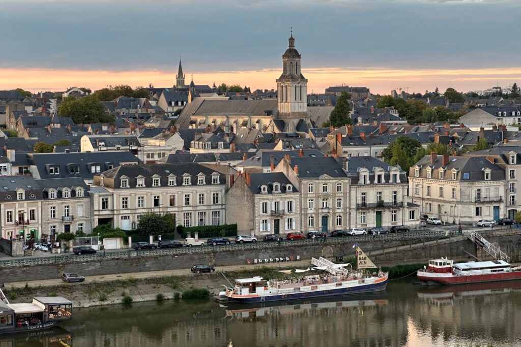 Vue d'Angers et de ses toits au bord de la Maine